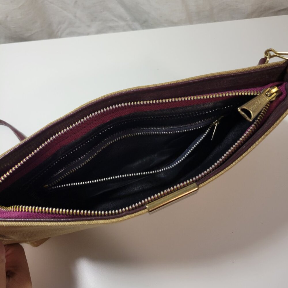 Vintage Julius Resnick Canvas Purse - Light and Dark Brown - Picture 9 of 11